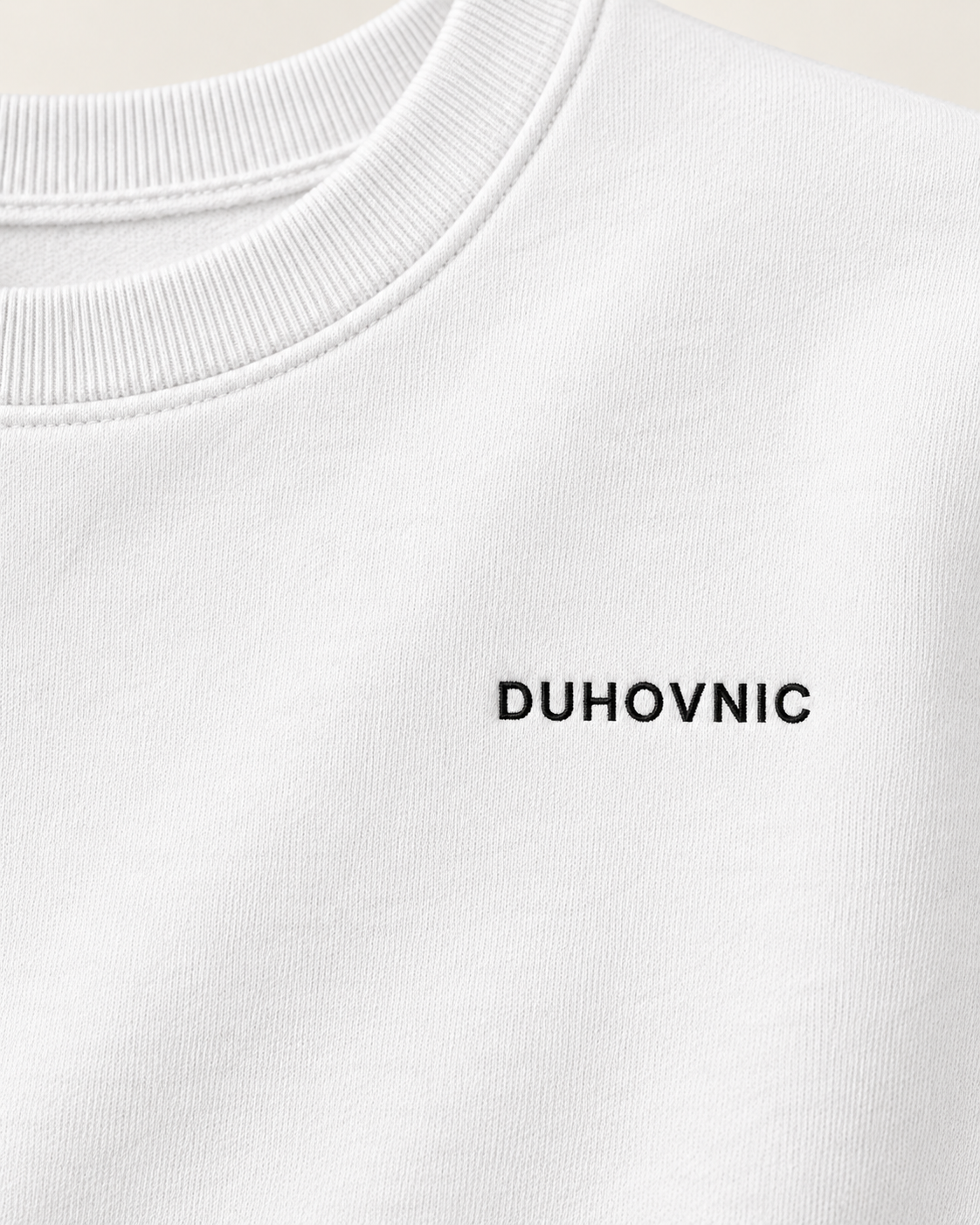 Bluză Duhovnic albă cu inscripție brodată – bumbac organic