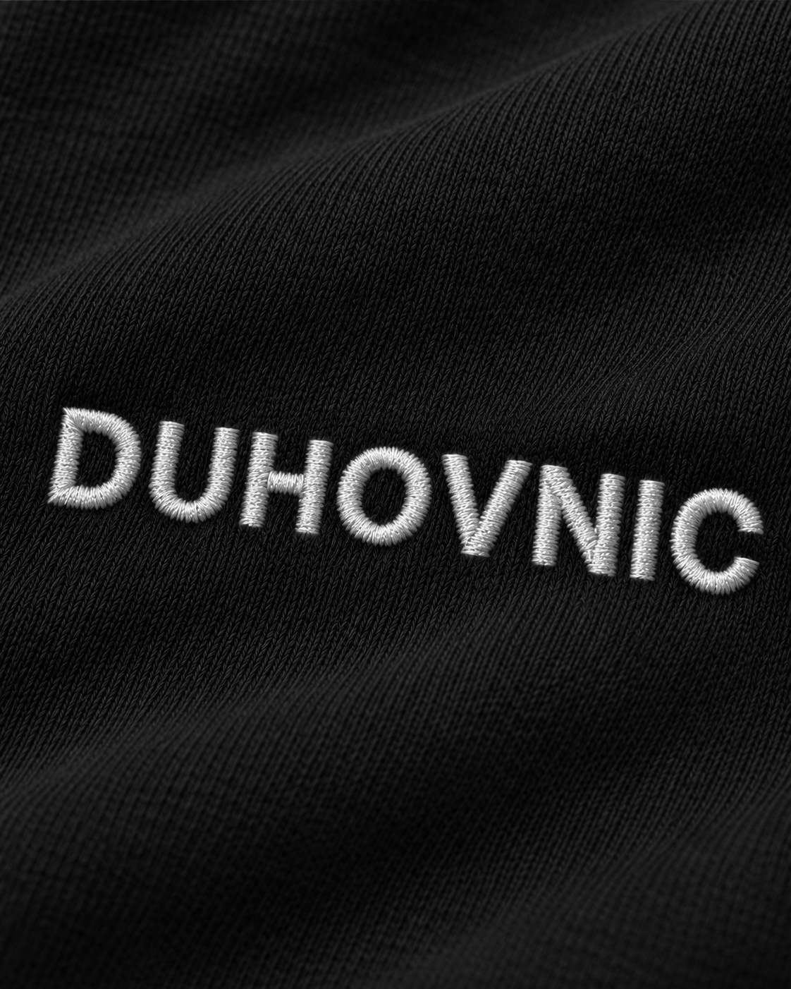Bluză Duhovnic neagră cu inscripție brodată – bumbac organic