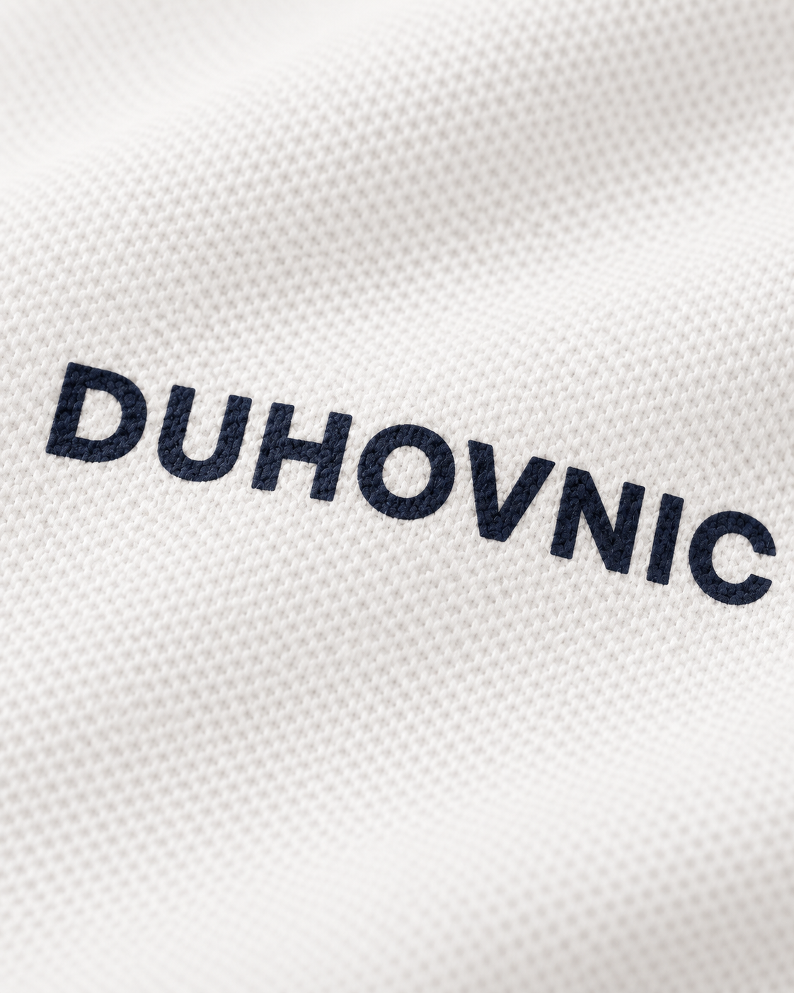Tricou polo Duhovnic alb cu inscripție – bumbac organic