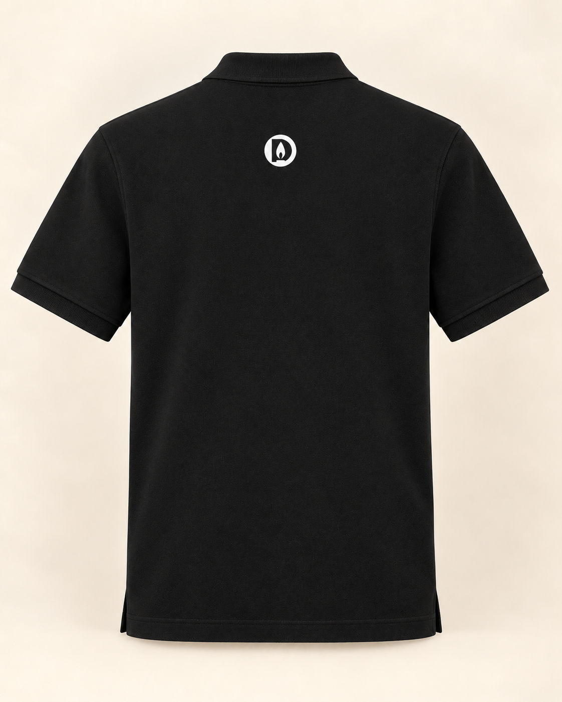 Tricou polo Duhovnic negru cu inscripție – bumbac organic