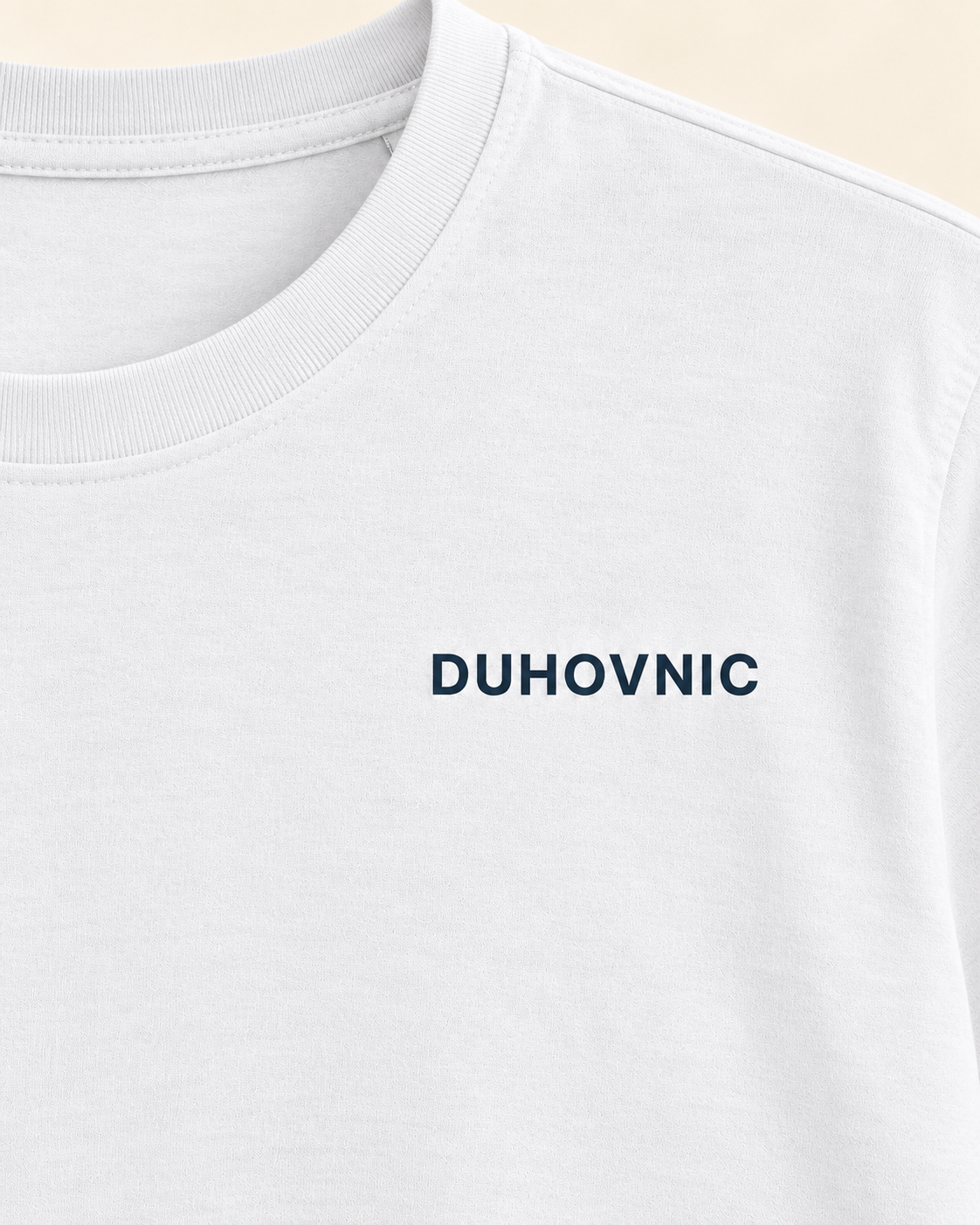 Tricou Duhovnic alb cu inscripție – bumbac organic