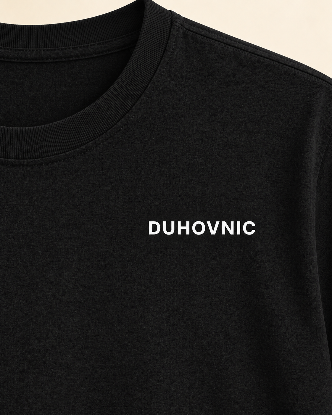Tricou Duhovnic negru cu inscripție – bumbac organic