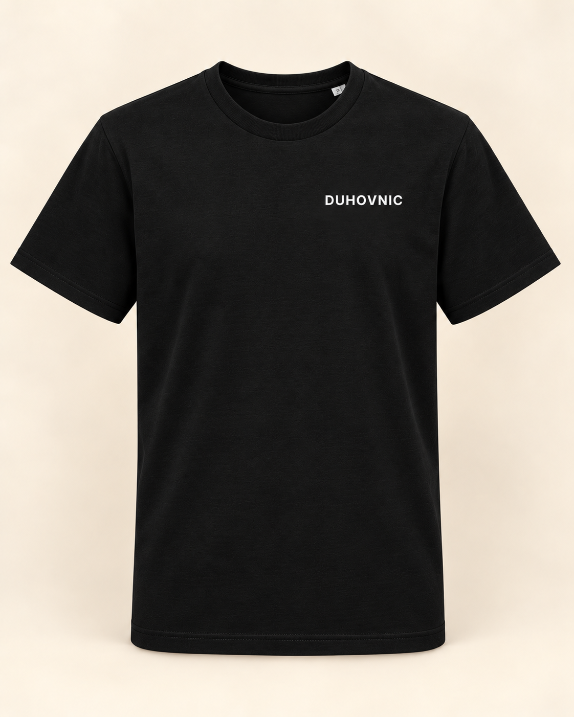 Tricou Duhovnic negru cu inscripție – bumbac organic