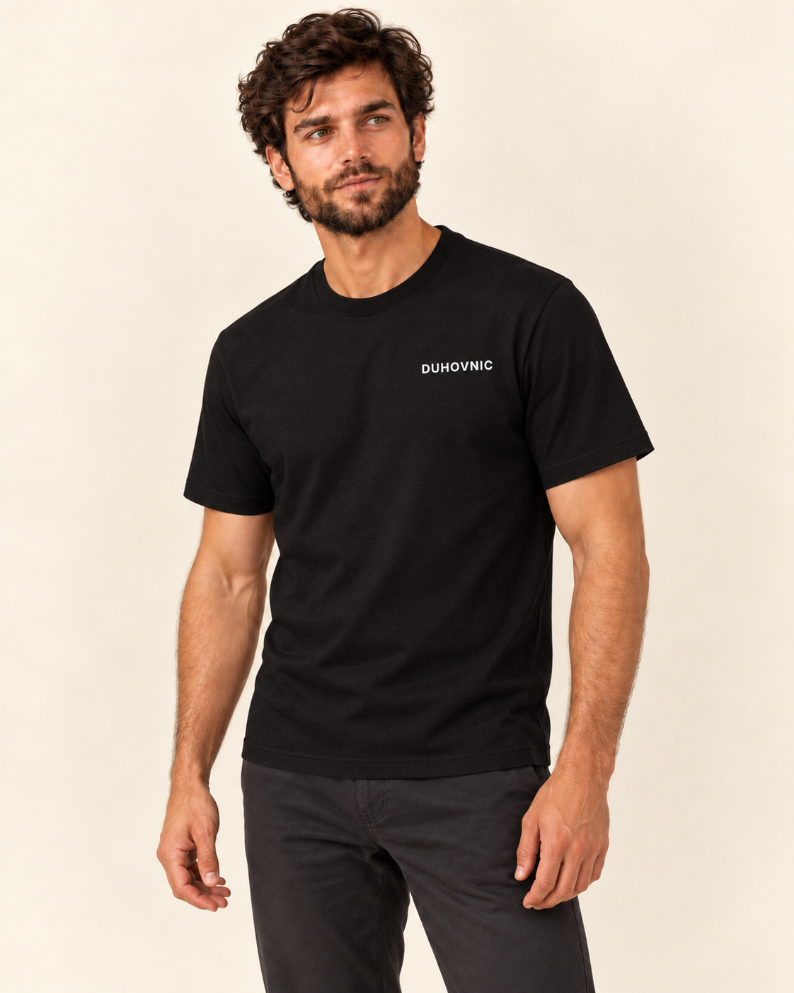 Tricou Duhovnic negru cu inscripție – bumbac organic