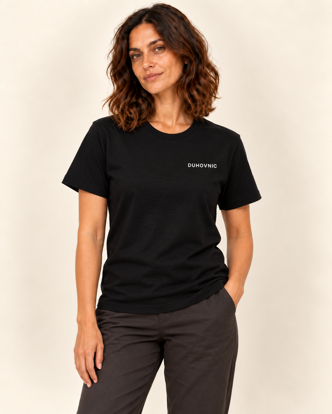 Tricou Duhovnic negru cu inscripție – bumbac organic