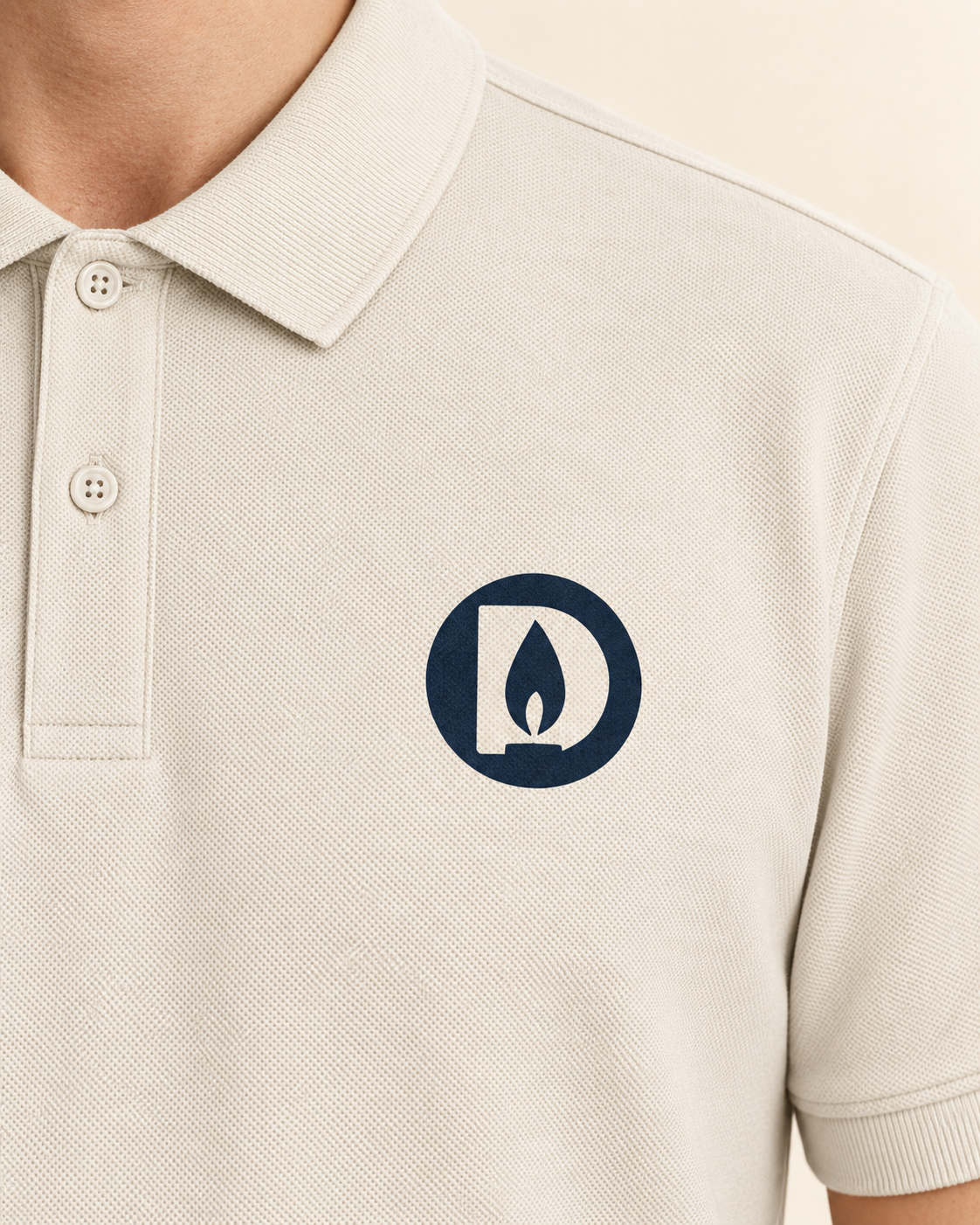 Tricou polo Duhovnic ecru – bumbac organic