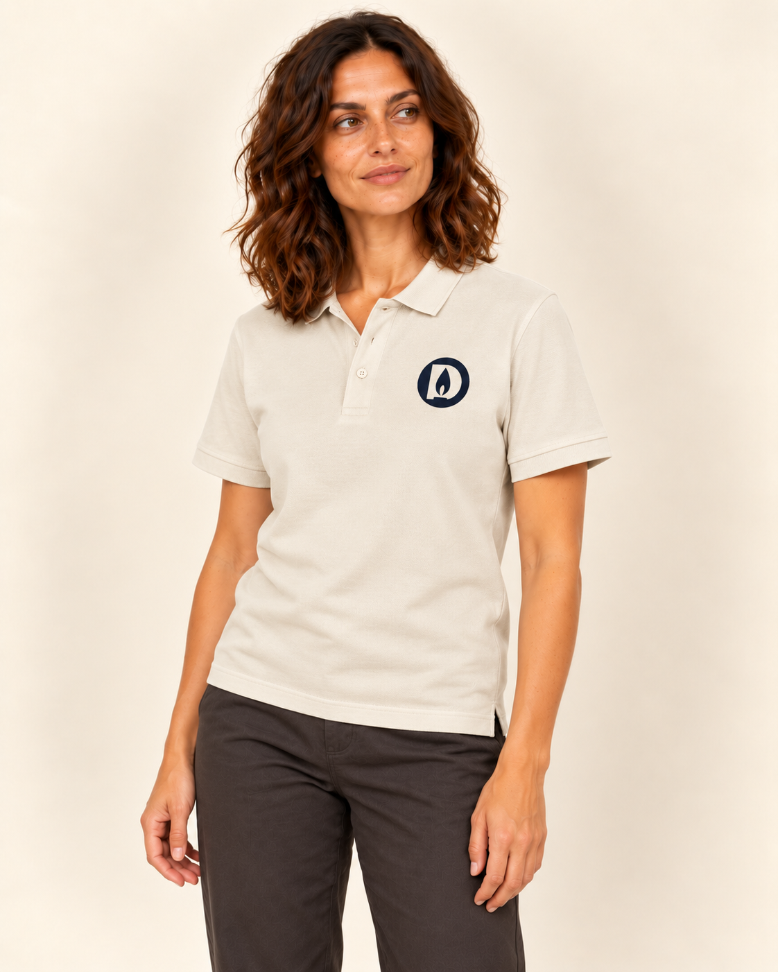 Tricou polo Duhovnic ecru – bumbac organic