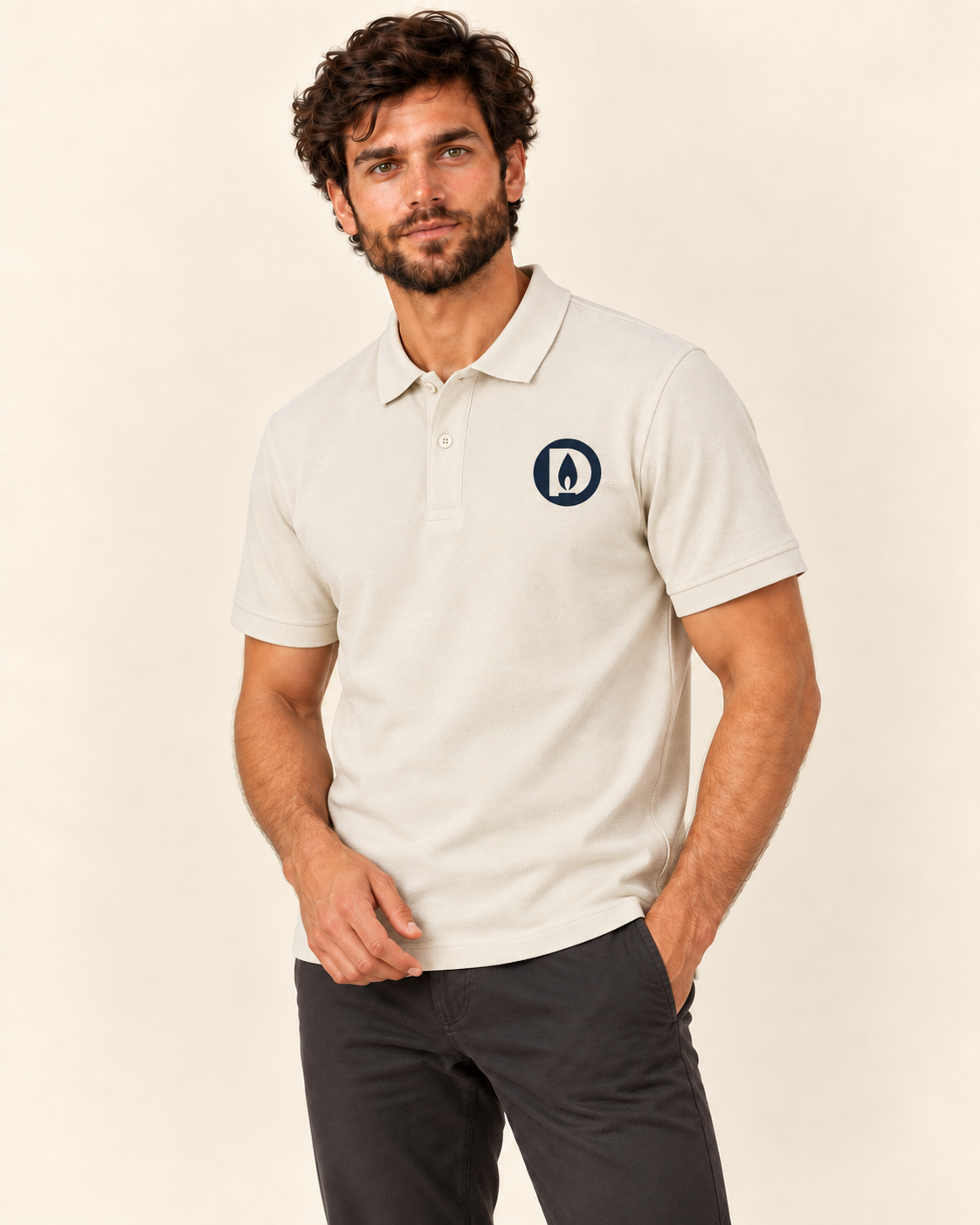 Tricou polo Duhovnic ecru – bumbac organic