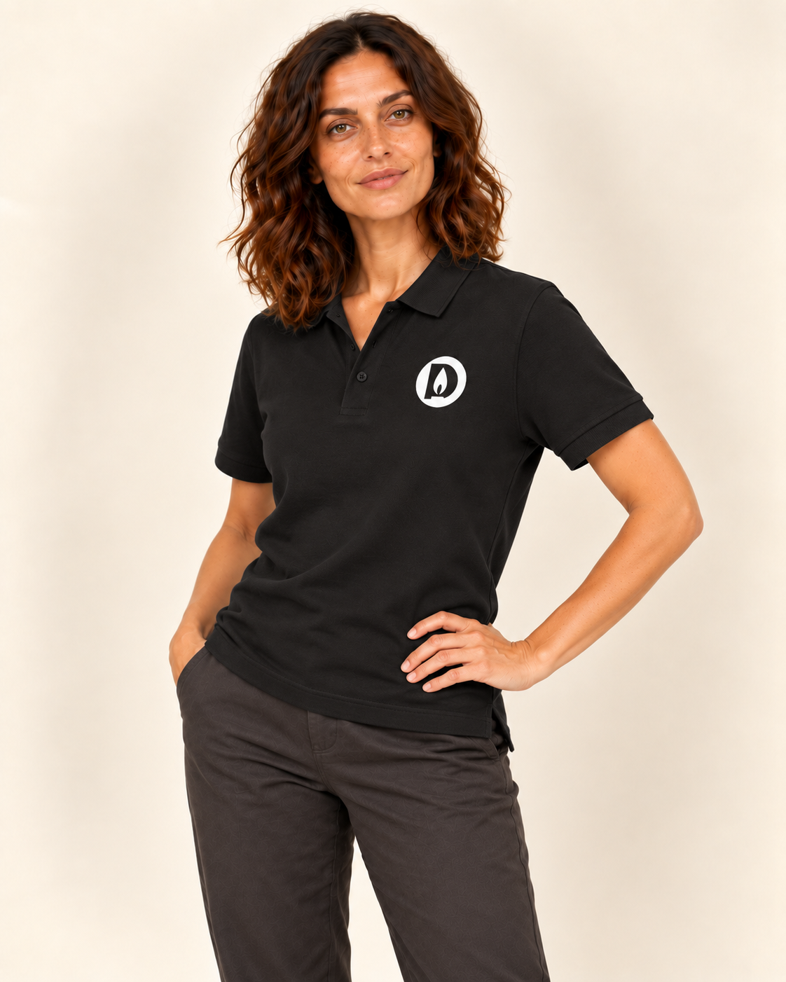 Tricou polo Duhovnic negru – bumbac organic