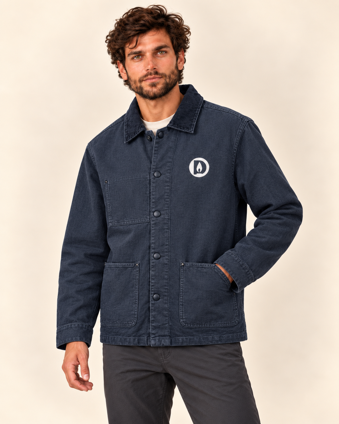 Jachetă Duhovnic cu broderie – bumbac organic