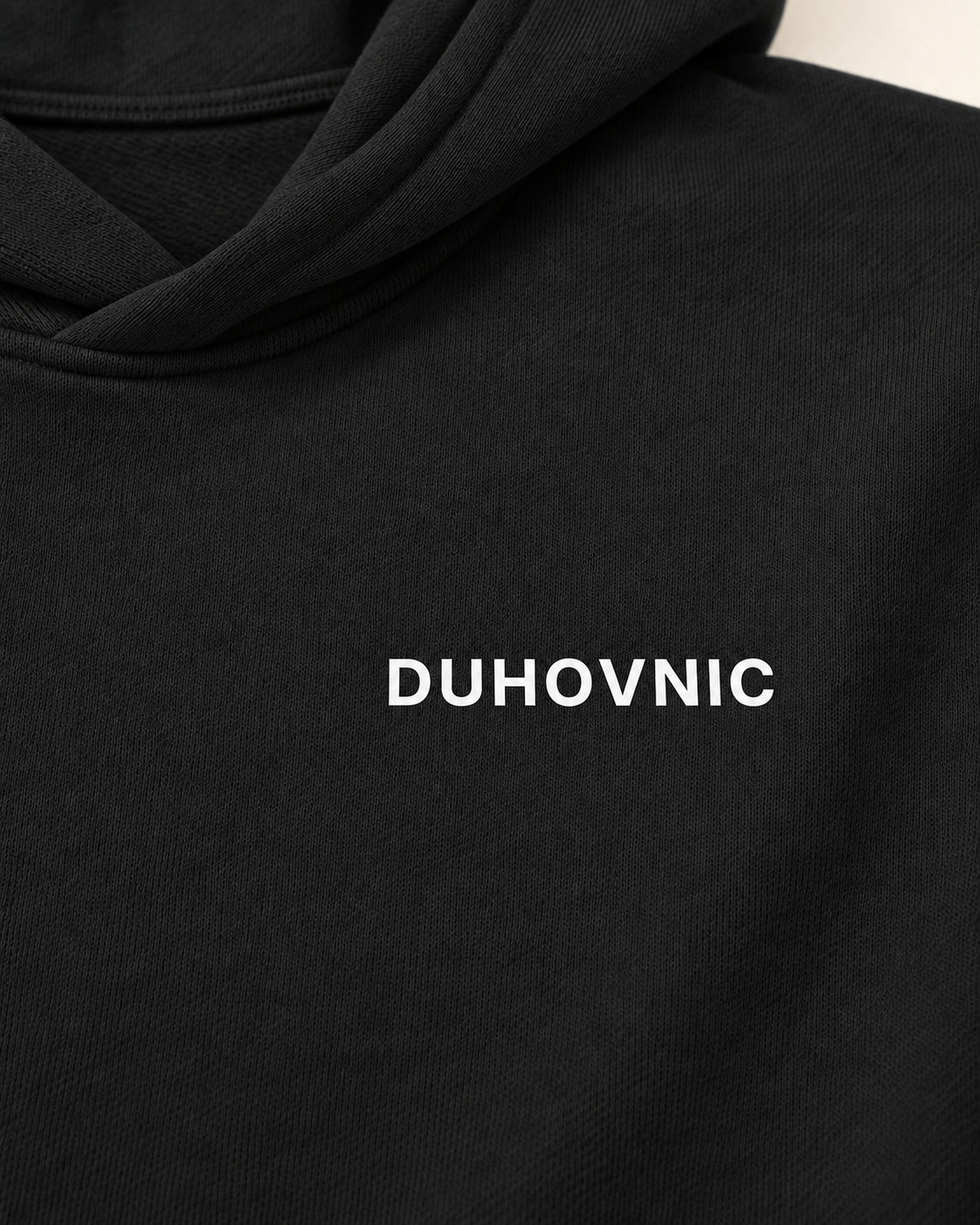 Hanorac Duhovnic negru cu simbol mare pe spate – bumbac organic